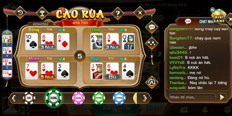 Phương pháp tính toán điểm khi chơi bài cào rùa