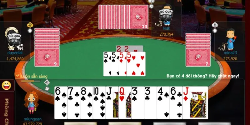 Cách sắp xếp bài tối ưu chiến thắng trong tiến lên